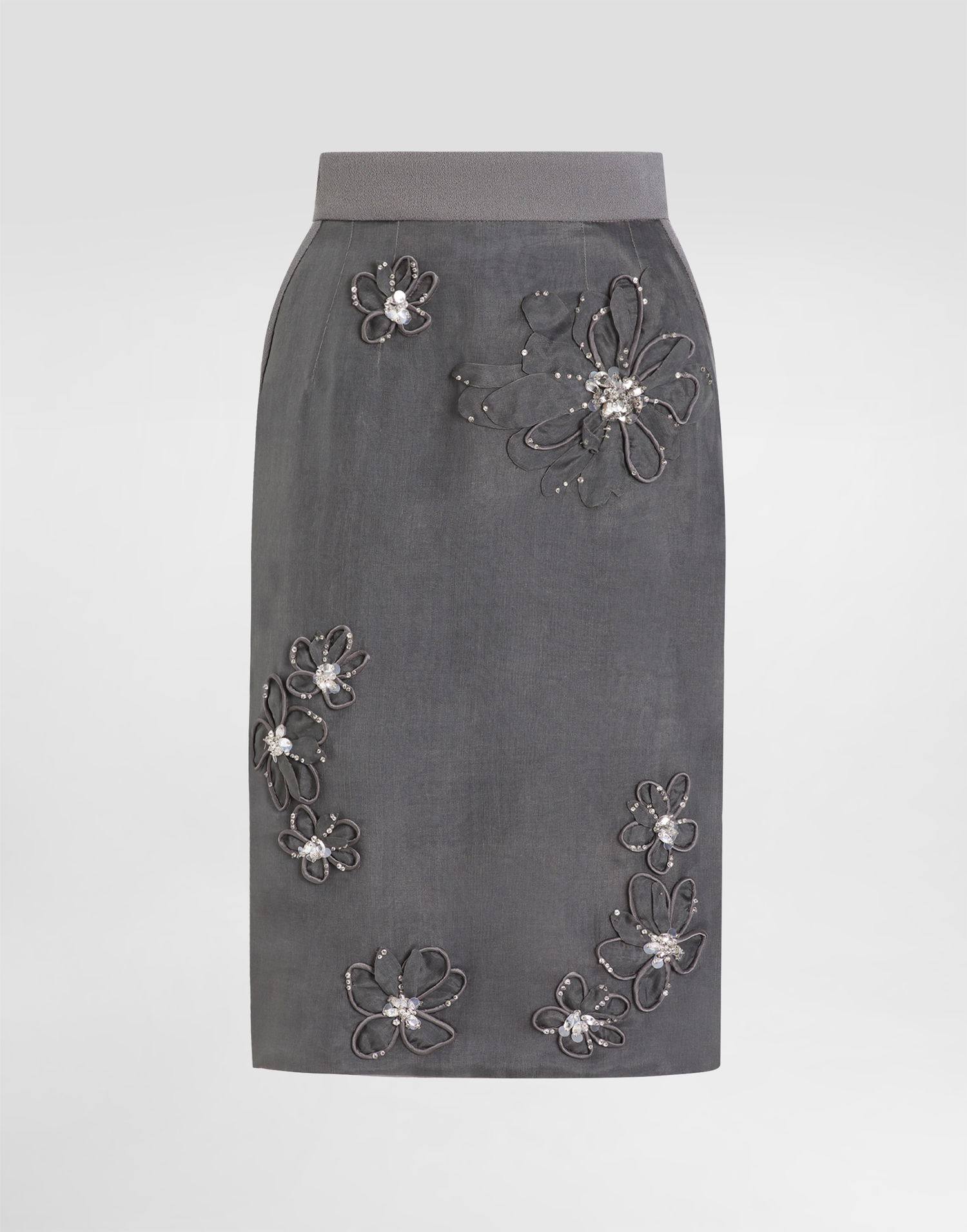 Пола Dolce & Gabbana Dolce & Gabbana Organza Midi Skirt with Floral Embroidery Сиво | F4C1BZGDCTCS8400, 0