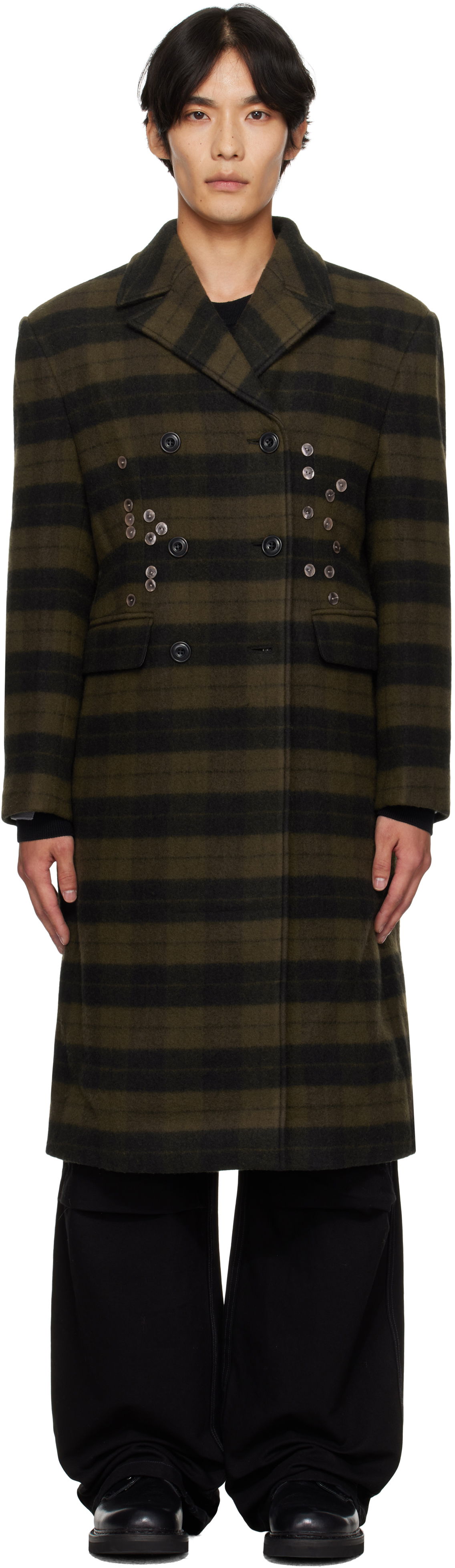 Палта Andersson Bell Andersson Bell Lacie Check Button Coat Зелено | awa726w, 0