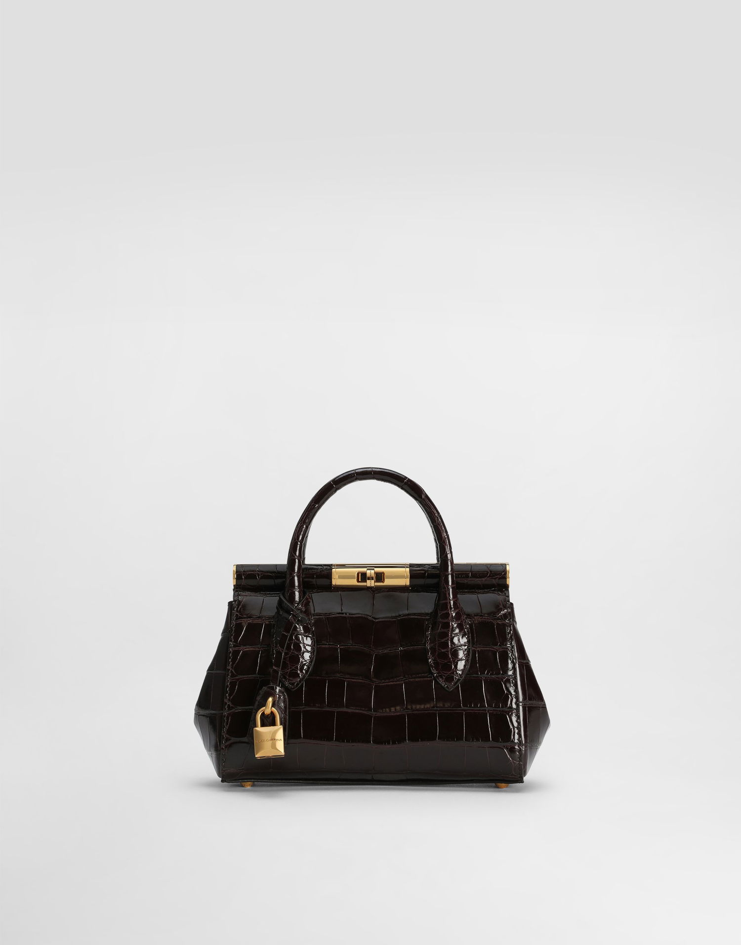 Дамска чанта Dolce & Gabbana Dolce & Gabbana Marlene Day Mini Polished Alligator Handbag Кафяво | BB7744A2R0880077, 0