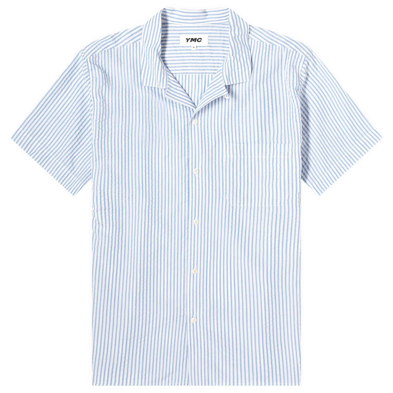 Риза YMC Malick Vacation Stripe Shirt Синьо | P2WML-40, 1
