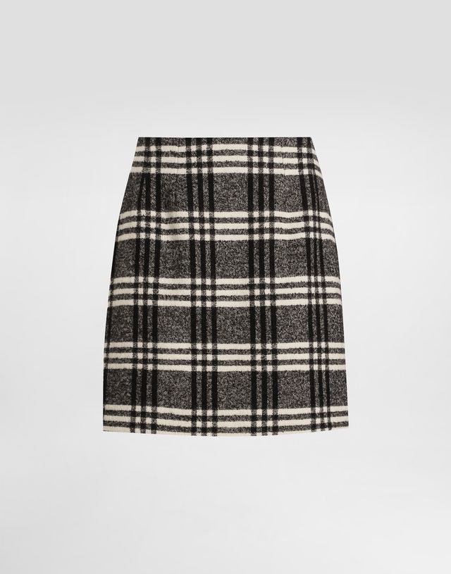 Dolce & Gabbana Wool Blend Check Mini Skirt