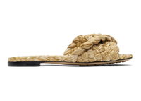 Raffia Stretch Flat Sandals