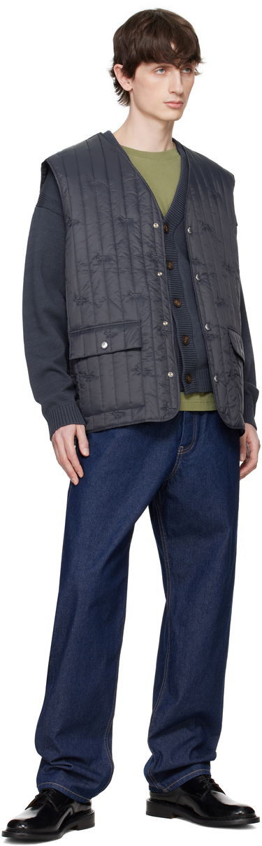 Жилетка MAISON KITSUNÉ Maison Kitsuné Sleeveless Quilted Vest Тъмно синьо | OM02120WW9047, 3