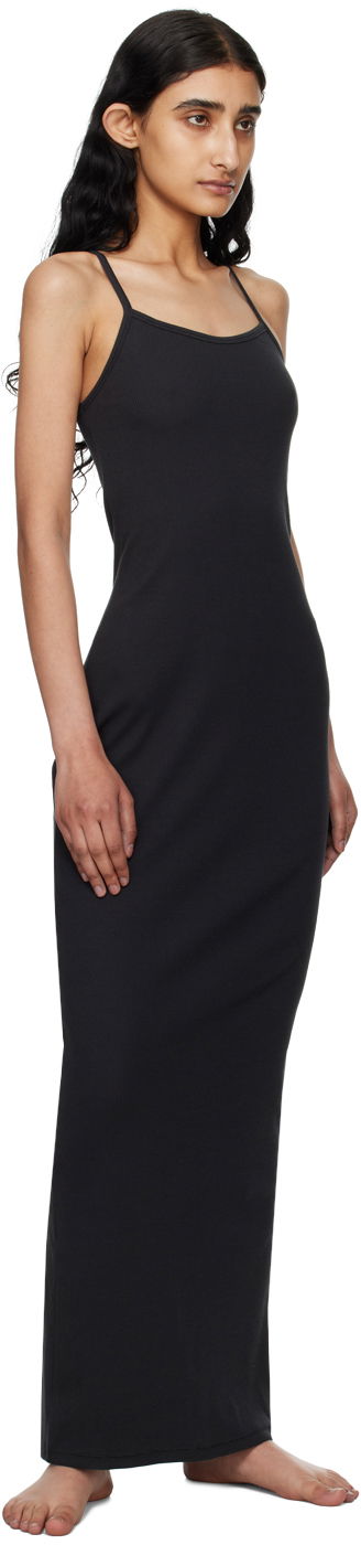Pокля SKIMS SKIMS Cotton Rib Long Cami Maxi Dress Черно | DR-MAX-5521W, 3