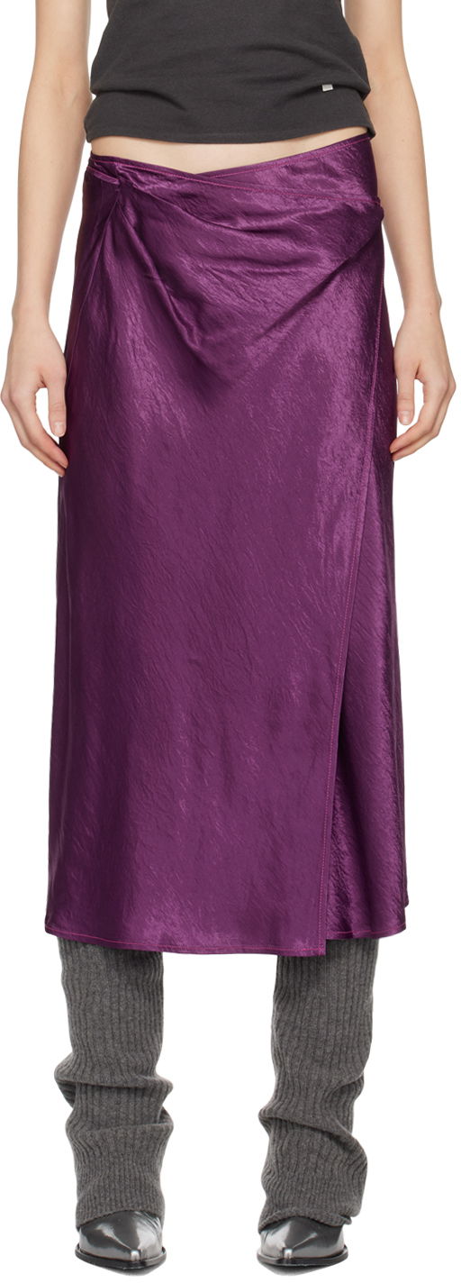 Пола Acne Studios Wrap Midi Skirt Лилаво | AF0423-, 0