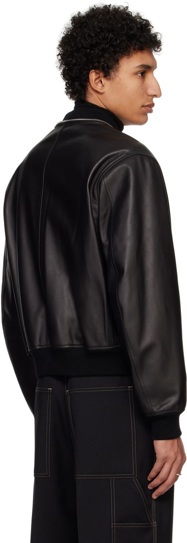 Яке Jil Sander Black Zip Leather Jacket Черно | J23BN0012_J07173, 2