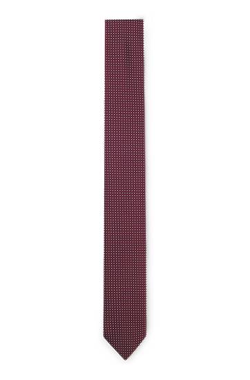 Аксесоари BOSS Jacquard Silk-Blend Tie Бургунди | 50551721, 0