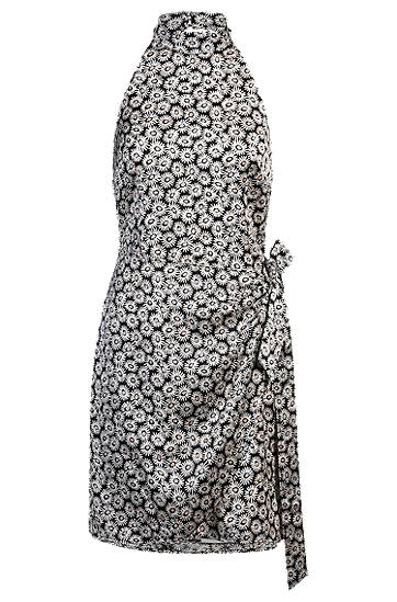 Pокля BOSS Daisy-Print Halterneck Wrap Dress Черно | 50537023, 0