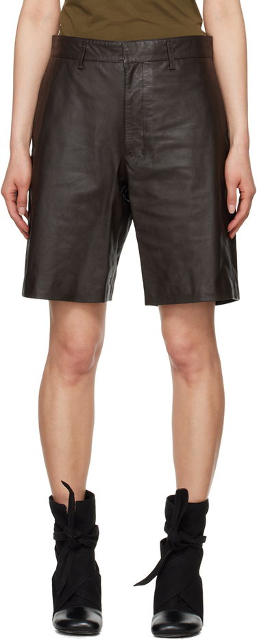 Къси панталони LEMAIRE Lemaire Lined Leather Shorts Кафяво | PA1109 LL0068, 0