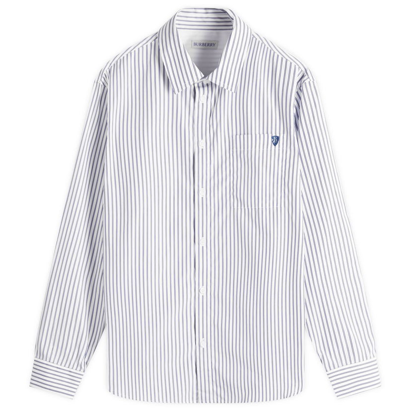 Риза Burberry Stripe Shirt With Logo Patch Бяло | 8102558-C1999