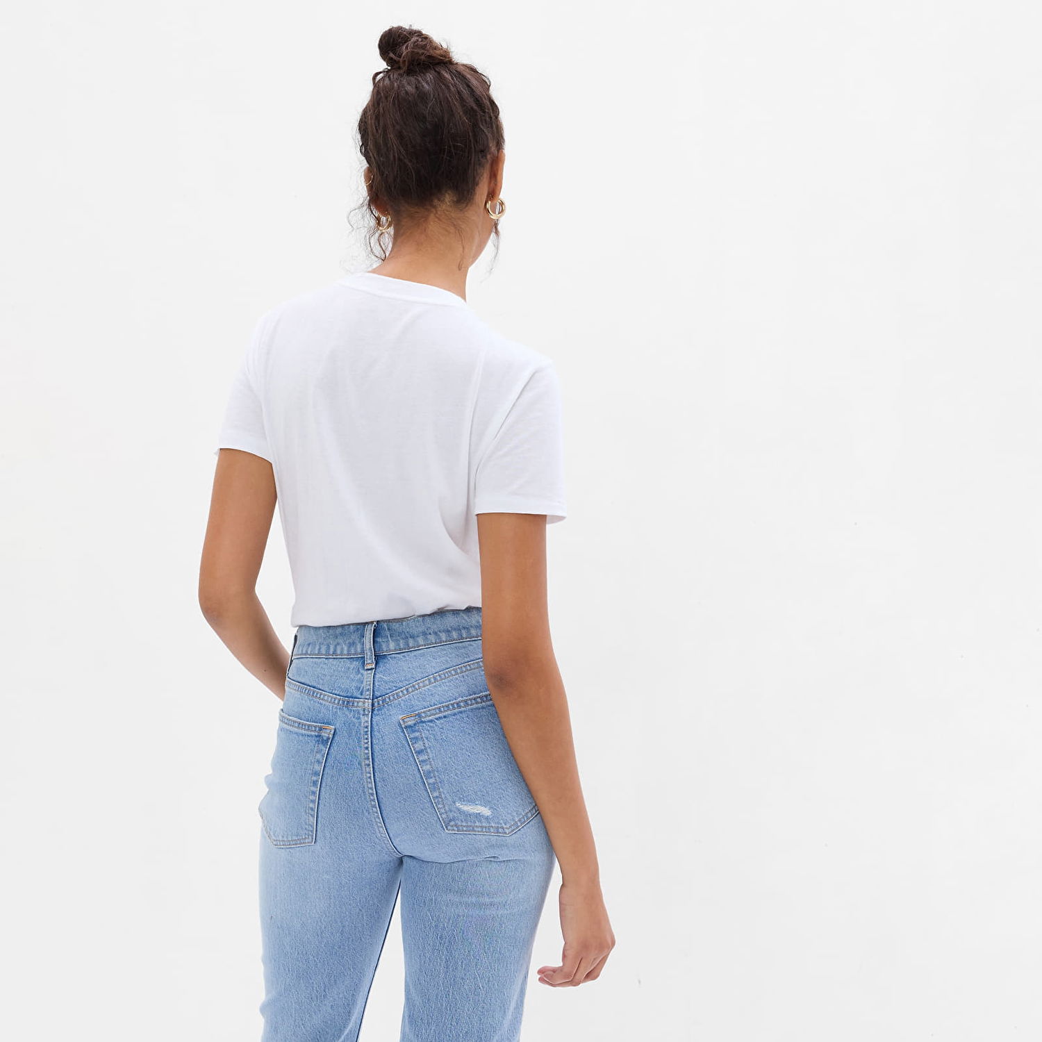 Тениска GAP Basic Crewneck Tee Fresh White Бяло | 795346-01, 0