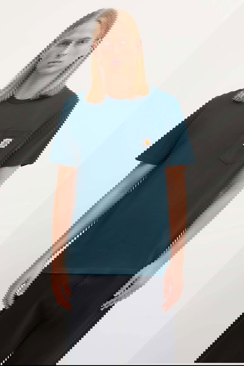 Тениска Carhartt WIP Short Sleeve Pocket T-Shirt Тюркоазено | I030434.0AUXX, 0