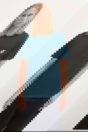 Тениска Carhartt WIP Short Sleeve Pocket T-Shirt Тюркоазено | I030434.0AUXX, 0