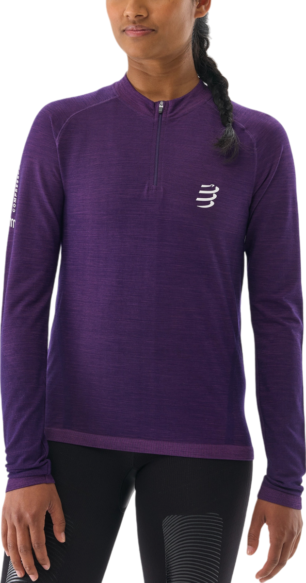 Тениска Compressport Trail Long Sleeve Running T-Shirt Лилаво | atsw4893071l, 0