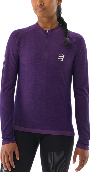 Тениска Compressport Trail Long Sleeve Running T-Shirt Лилаво | atsw4893071l, 0