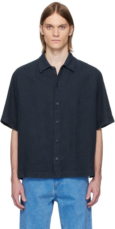 Риза BOSS BOSS Linen Resort Shirt Тъмно синьо | 50538880, 0