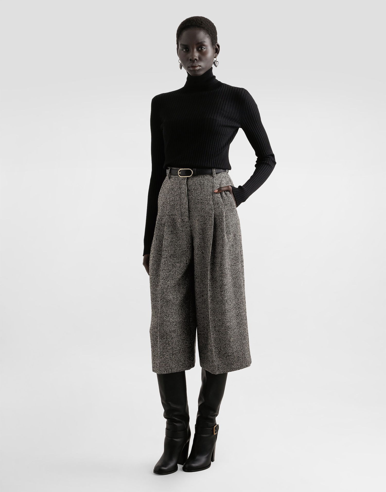 Пуловер Dolce & Gabbana Dolce & Gabbana Wool Ribbed Turtleneck Pullover Черно | FXW34TJDVDCN0000, 1