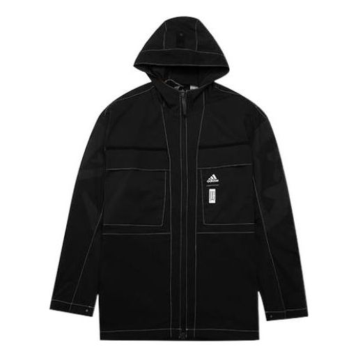 Дъждобран adidas Originals Full-Zip Hooded Jacket Черно | HI6863