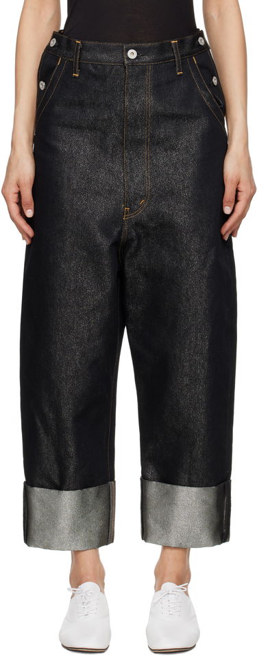 Дънки Junya Watanabe Junya Watanabe Glitter Denim Cropped Jeans Черно | JO-P018-051-1, 0