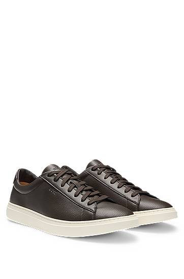 Облекло и аксесоари BOSS Grained-Leather Rubber Sole Кафяво | 50548716