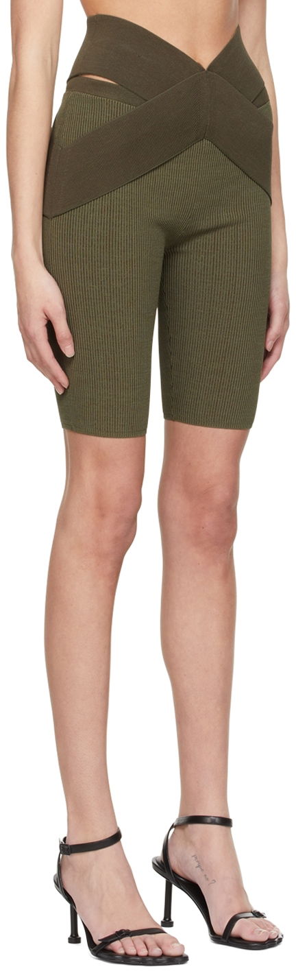 Къси панталони Dion Lee Cross Waistband Ribbed Bike Shorts Зелено | C7081S22, 1