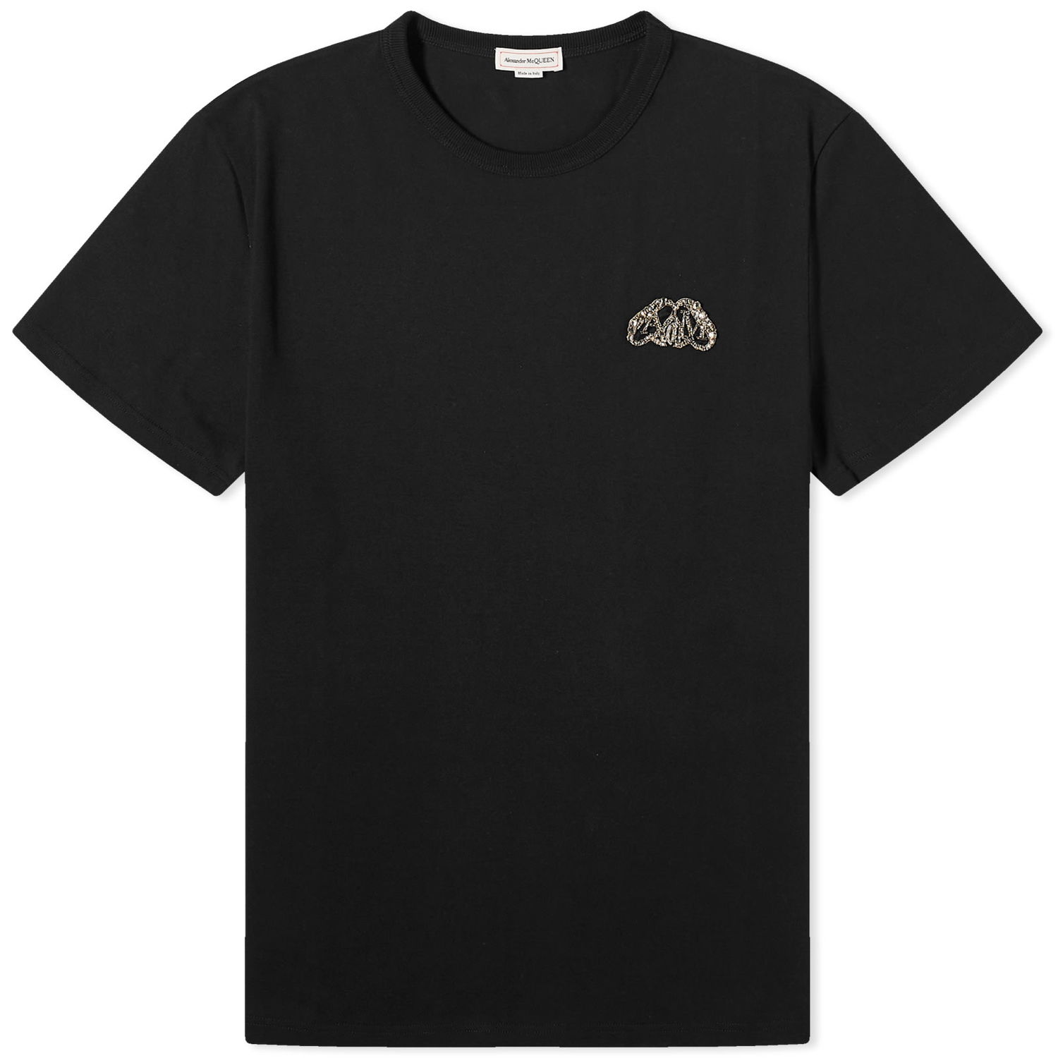 Тениска Alexander McQueen Seal Logo T-Shirt Черно | 776280QXAAB-1000, 0