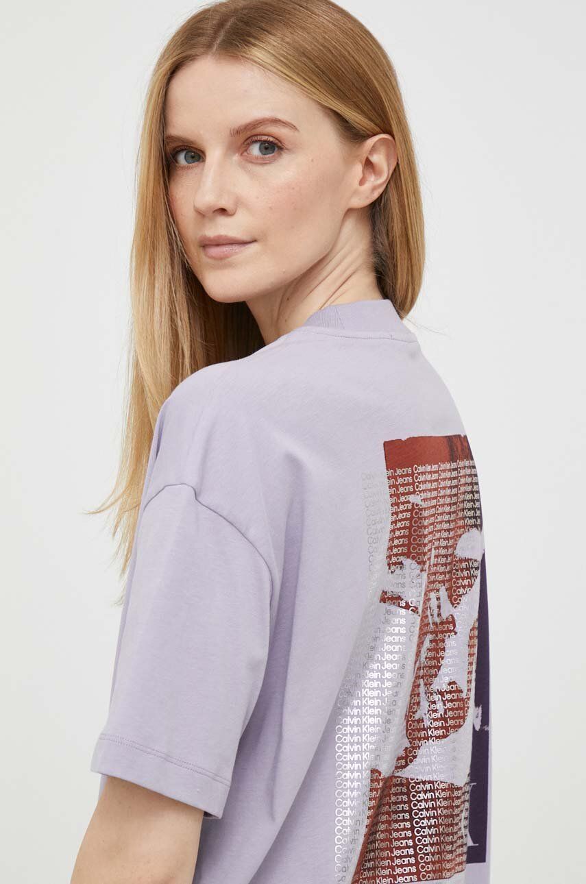 Тениска CALVIN KLEIN Tee Лилаво | J20J221367, 0