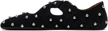 Pокля Alaïa ALAÏA Criss Cross Studded Ballerina Flats Черно | AA3A046CK284, 2