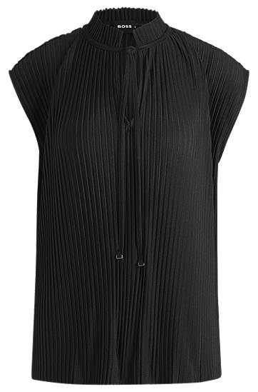 Stretch Sleeveless Plissé Top