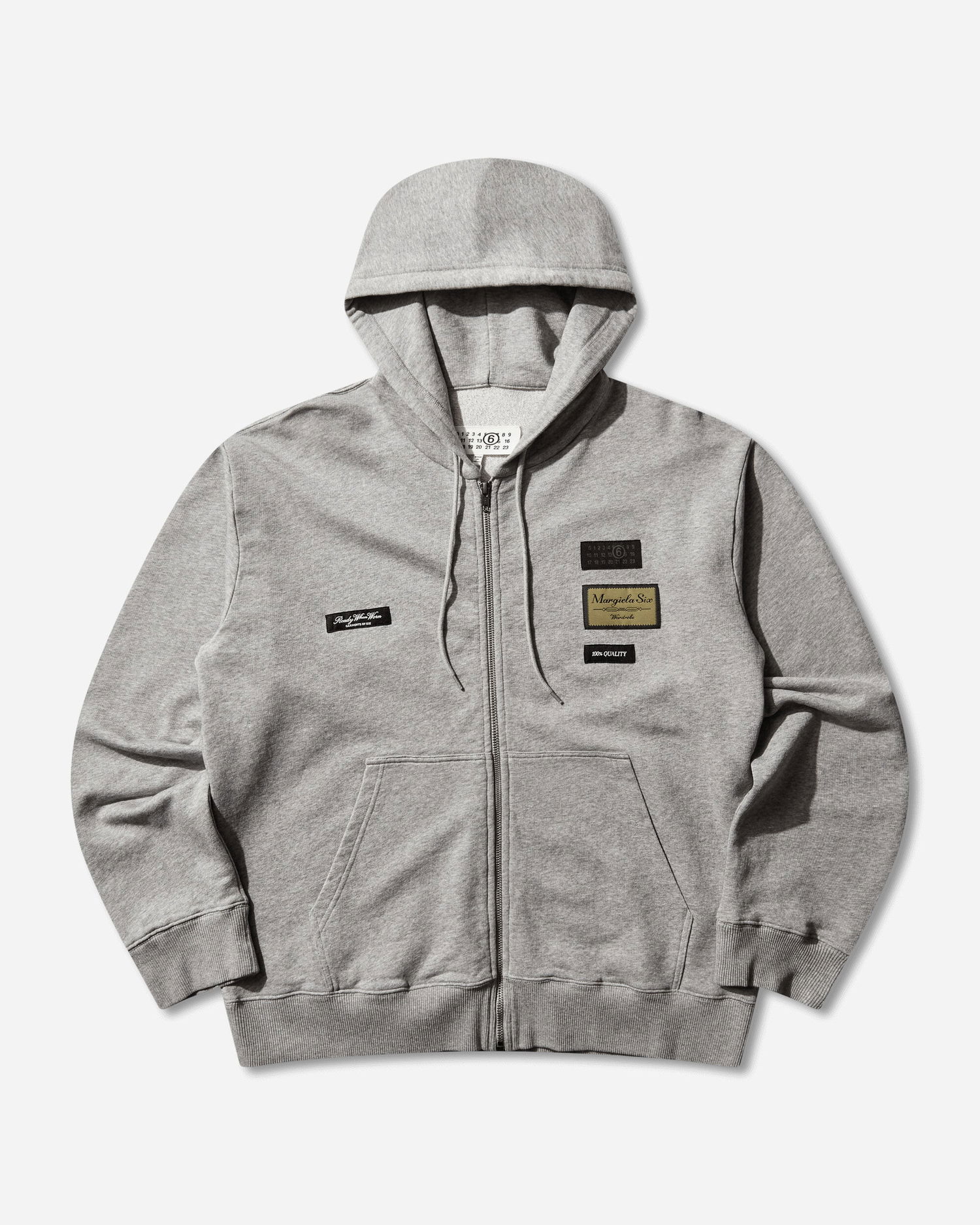 Суитчър Maison Margiela Margiela Six Ready When Worn Label Patch Zip Hoodie Сиво | SH0HG0007 853M, 0