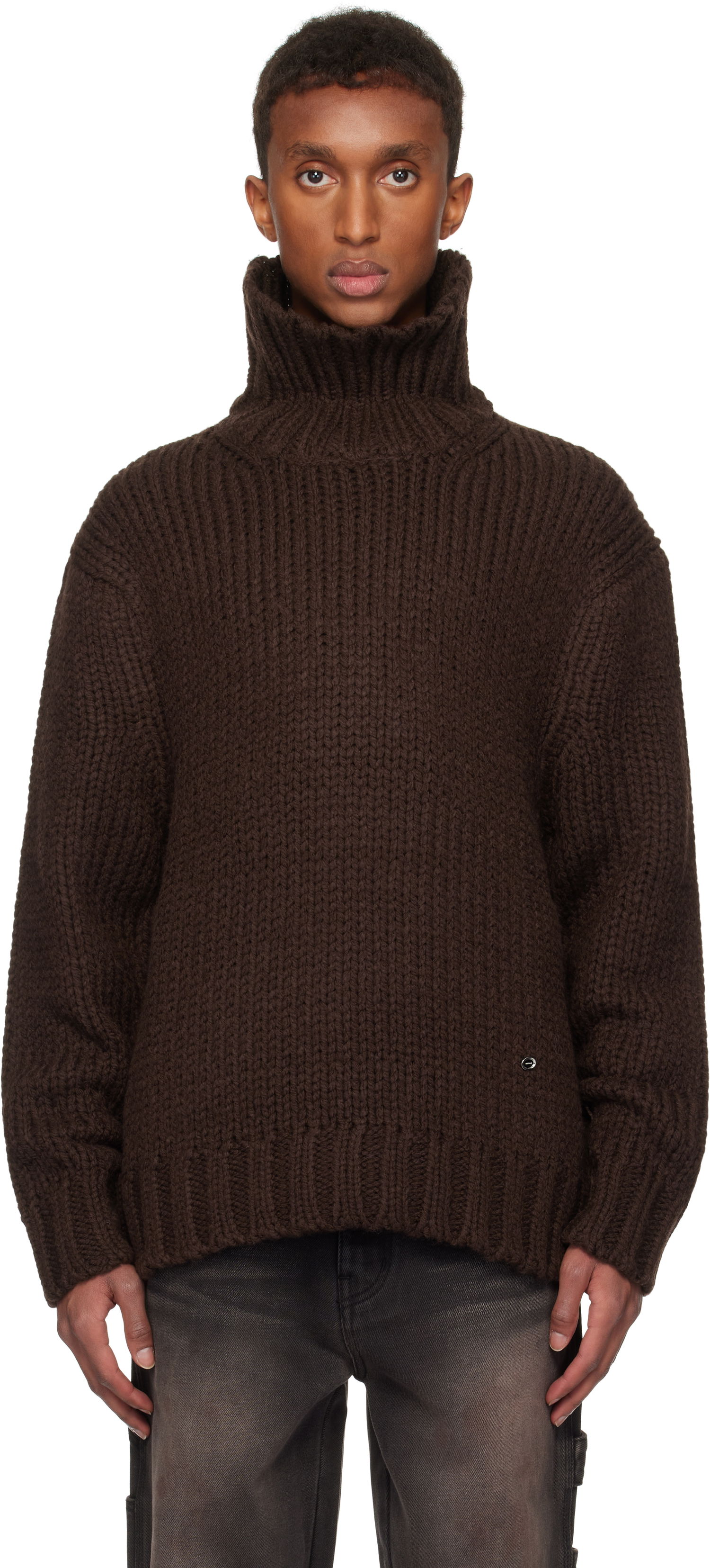 Пуловер We11done We11done Chunky Turtleneck Sweater Кафяво | WD-KT3-24-651-U-BR, 0