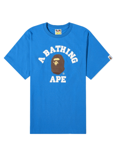 Тениска BAPE College T-Shirt Синьо | 001TEJ801001M-BLU