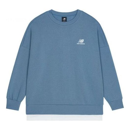 Суитчър New Balance Logo Sweatshirt Синьо | AMT13345-WAB, 0