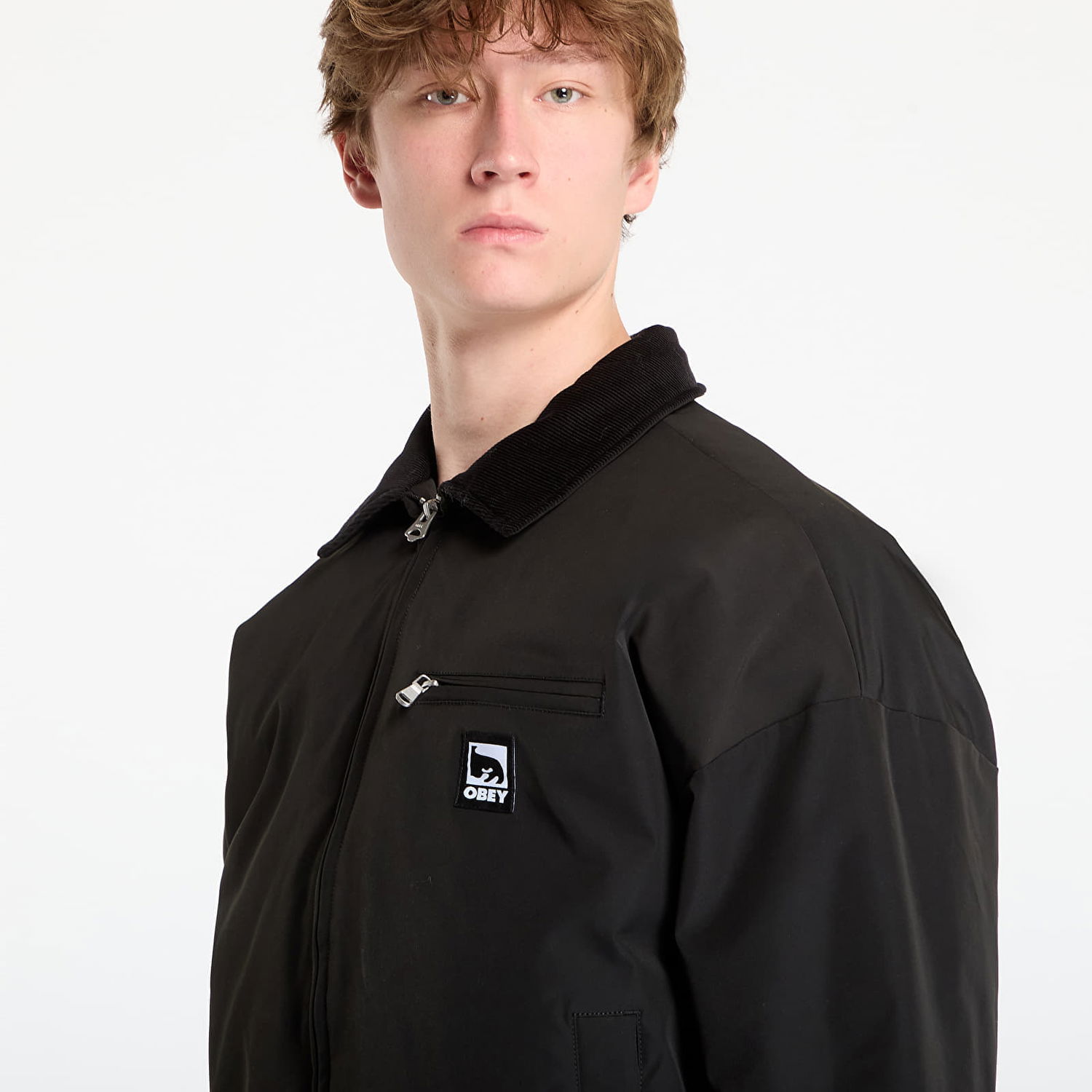 Яке бомбър OBEY ELYSIAN Corduroy Collar Bomber Jacket Черно | 121800601-BLK, 1