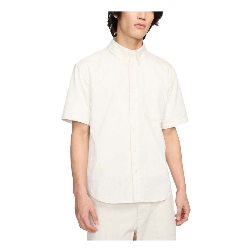 Риза Nike Seersucker Short Sleeve Button-Down Shirt Бяло | FN3223-030
