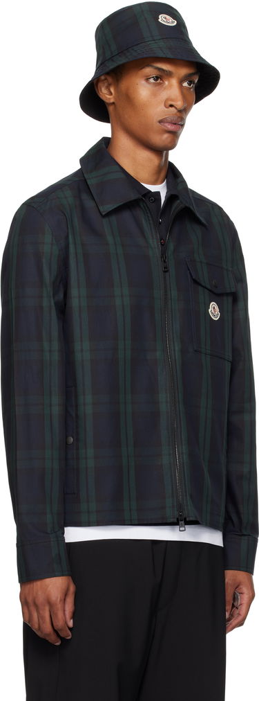 Риза Moncler Moncler Checked Cotton Gabardine Overshirt Зелено | K20912F00007M7484, 1