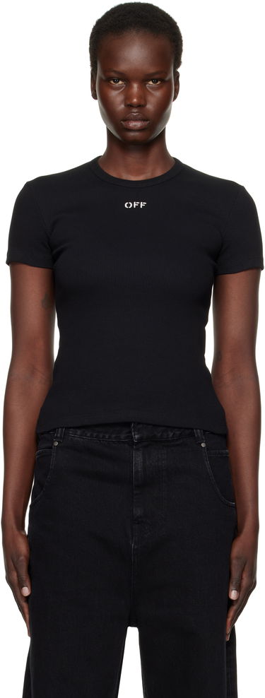 Тениска Off-White Stamp Rib Basic T-Shirt Черно | OWAA065C99JER0051001, 0