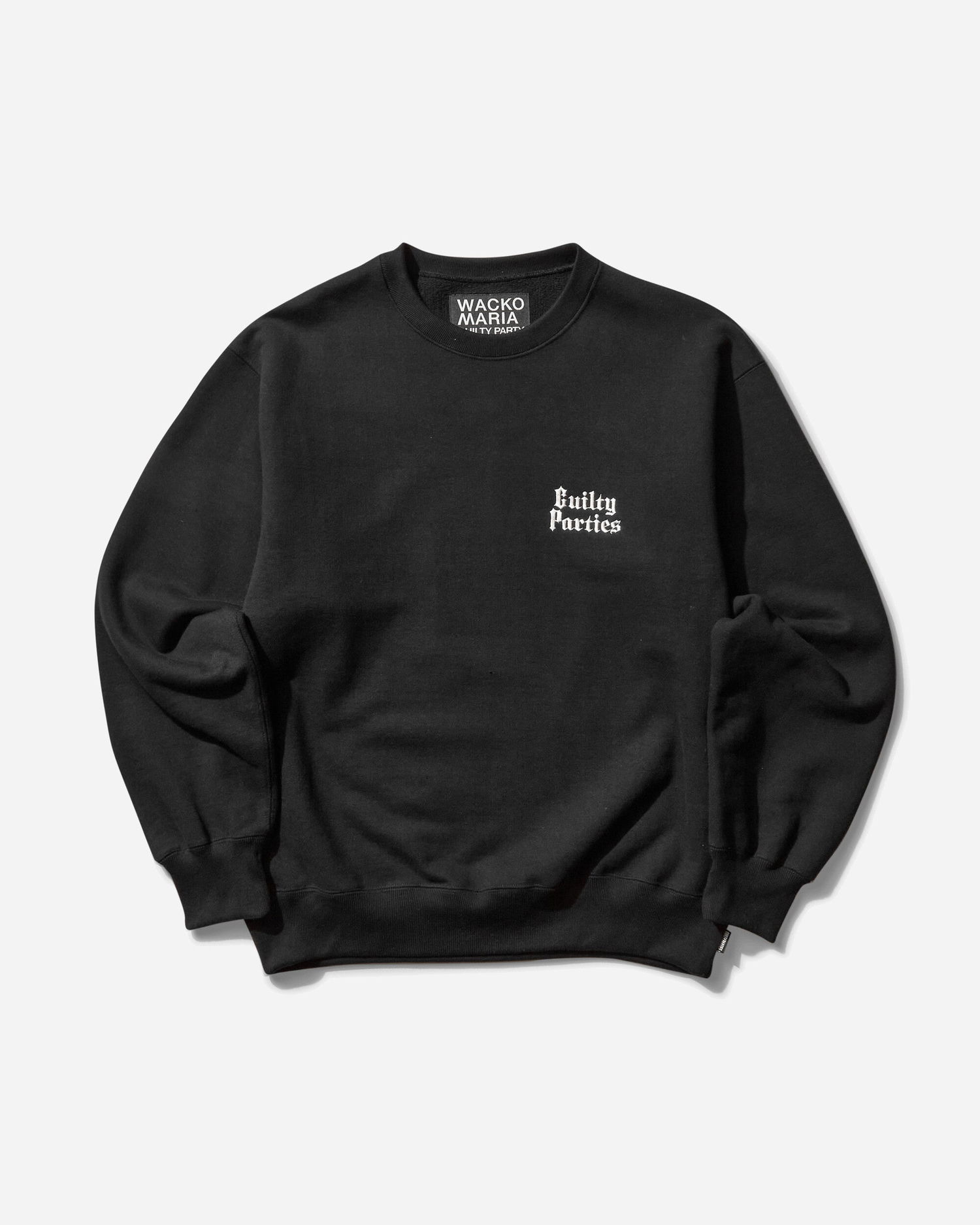 Пуловер WACKO MARIA Heavy Weight Crewneck Sweatshirt Type-6 Черно | 25SS-WMC-SS18 BLACK, 1
