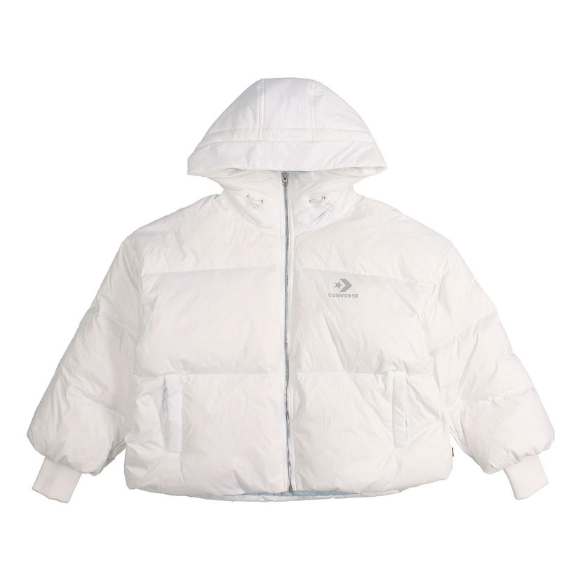 Пухо яке Converse Short Down Fill Puffer Hooded Jacket Бяло | 10019326-A01