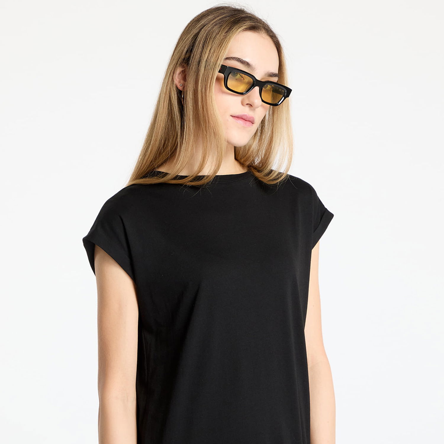 Pокля Urban Classics Urban Classics Viscose Extended Shoulder Dress Черно | TB7437-00007, 1