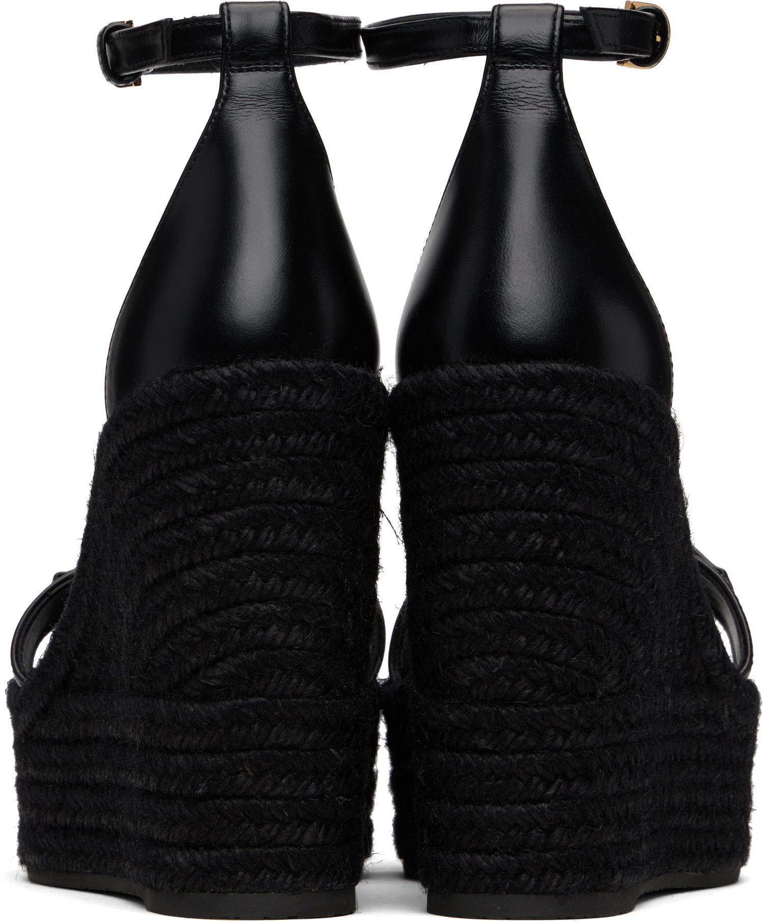 Кецове и обувки Versace Medusa '95 Leather Wedge Sandals Черно | 1014100_DVT2P, 1