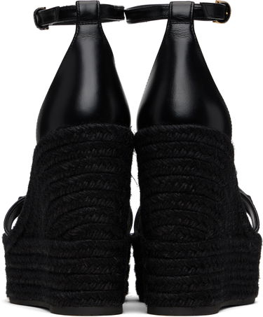 Кецове и обувки Versace Medusa '95 Leather Wedge Sandals Черно | 1014100_DVT2P, 1
