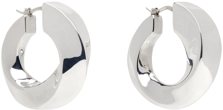 Обеци Bottega Veneta Twist Hoop Earrings Бяло | 775170 V5070, 1