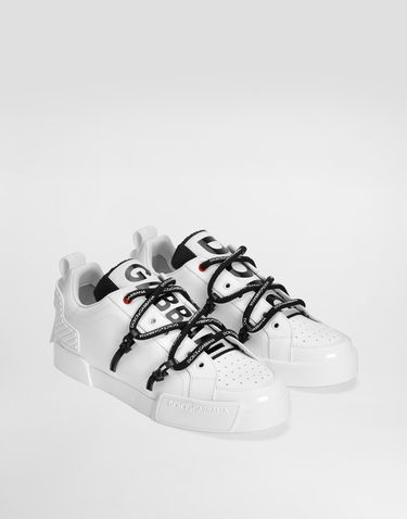 Кецове и обувки Dolce & Gabbana Portofino Calfskin And Patent Leather Бяло | CS2328AJ98689697, 1