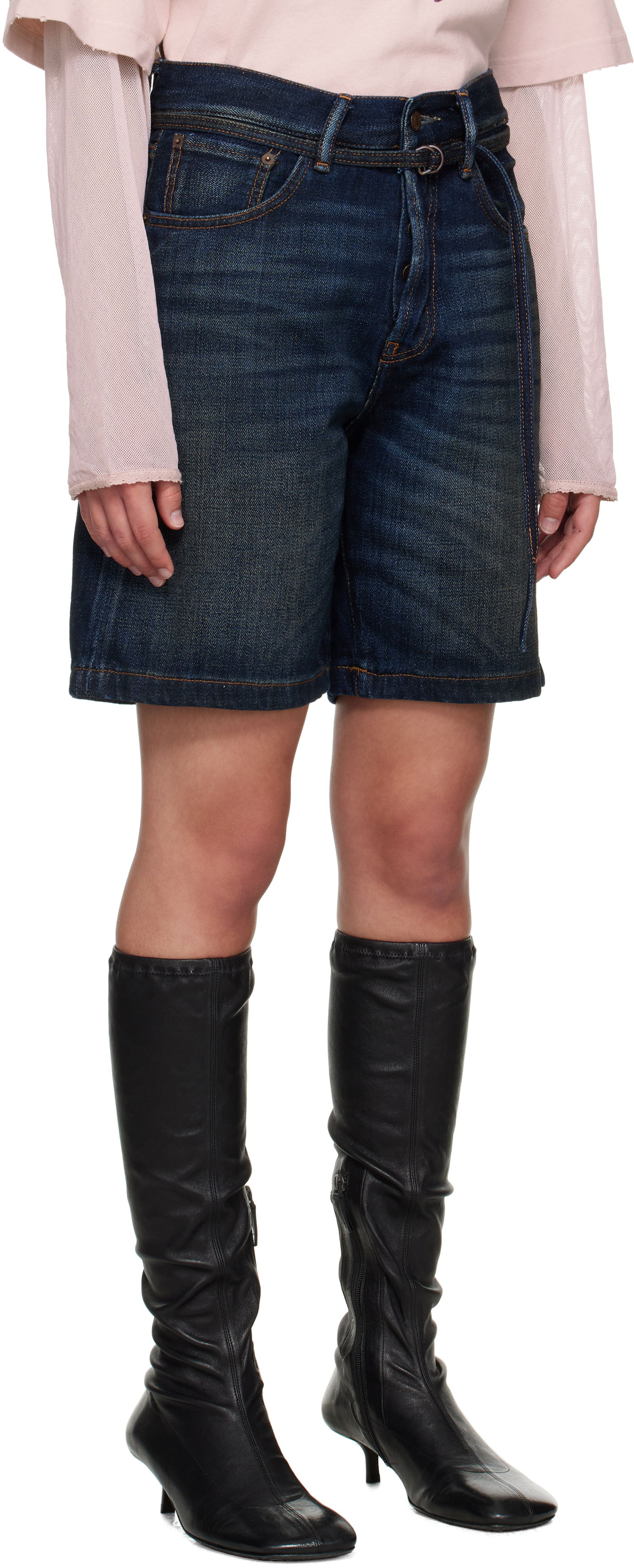 Къси панталони Acne Studios Acne Studios Loose Fit Denim Shorts Синьо | CE0067-, 1