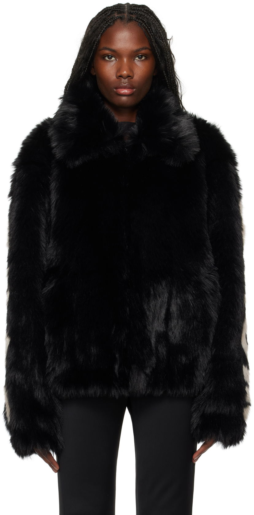 Яке 032C Faux-Fur Jacket Черно | F24-URW-1909-050-W