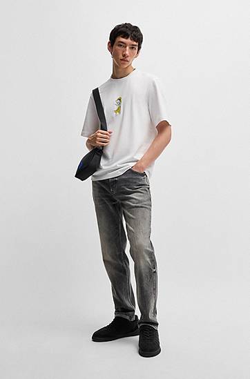 Тениска BOSS HUGO T-Shirt with Duck Graphic Бяло | 50533391, 1
