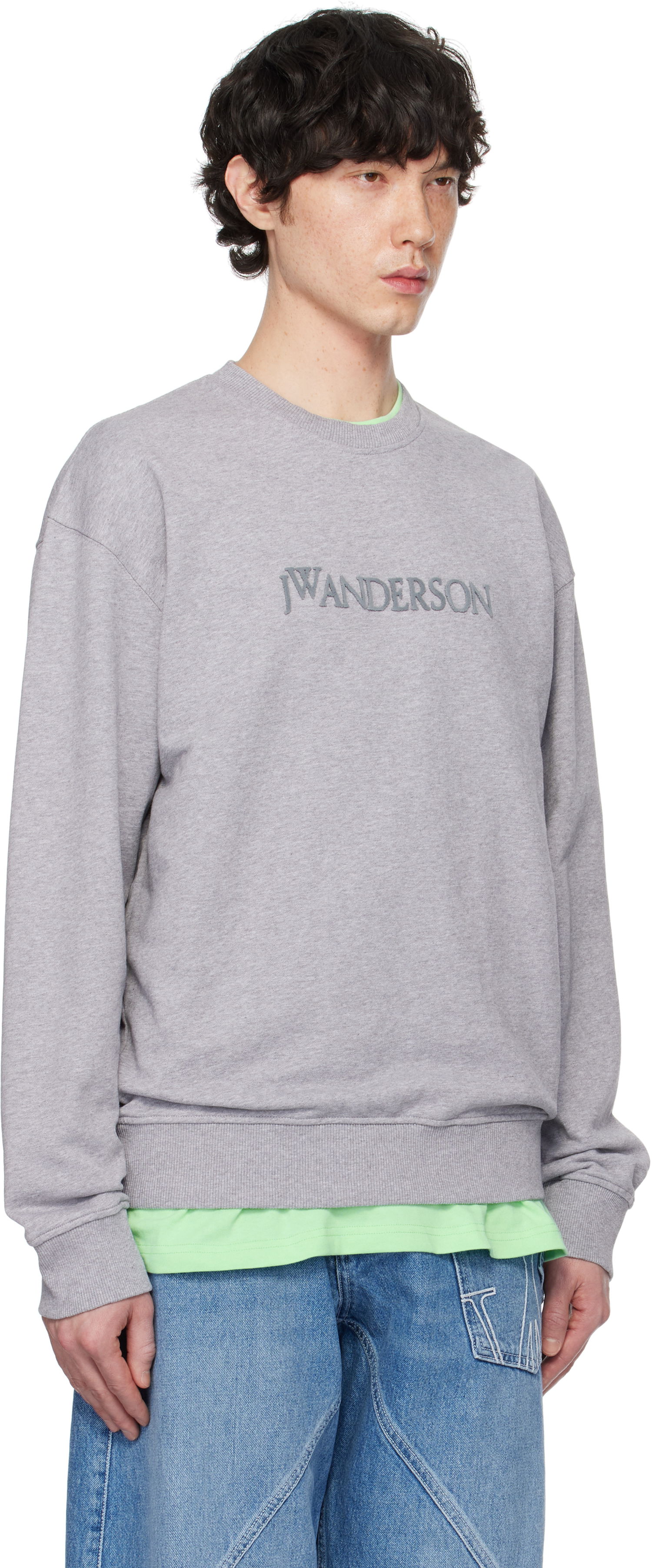 Пуловер JW Anderson JW Anderson Logo Sweatshirt Сиво | JW0215-PG1632, 1
