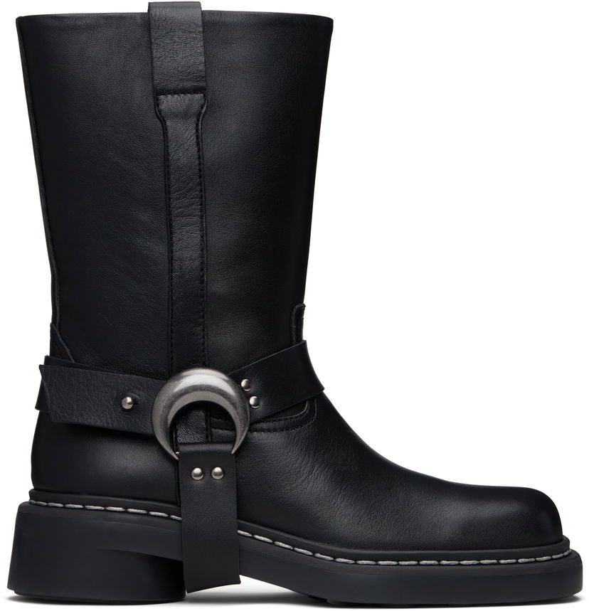Облекло Marine Serre Marine Serre MS Moto Leather Boots Черно | WFW045A RLEA0017