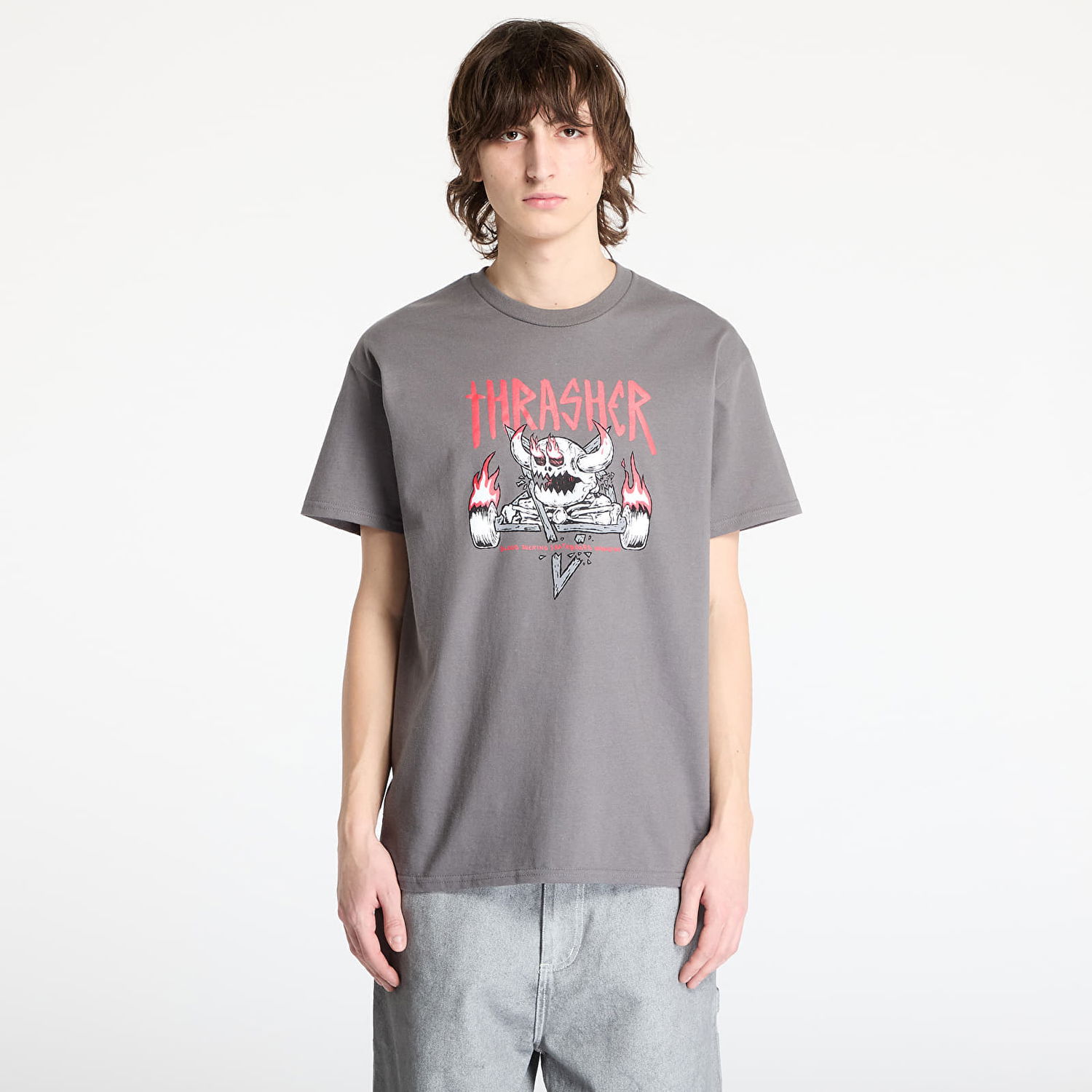 Тениска Thrasher Thrasher x Toy Machine Monster Gram T-Shirt Сиво | 145598CH, 0